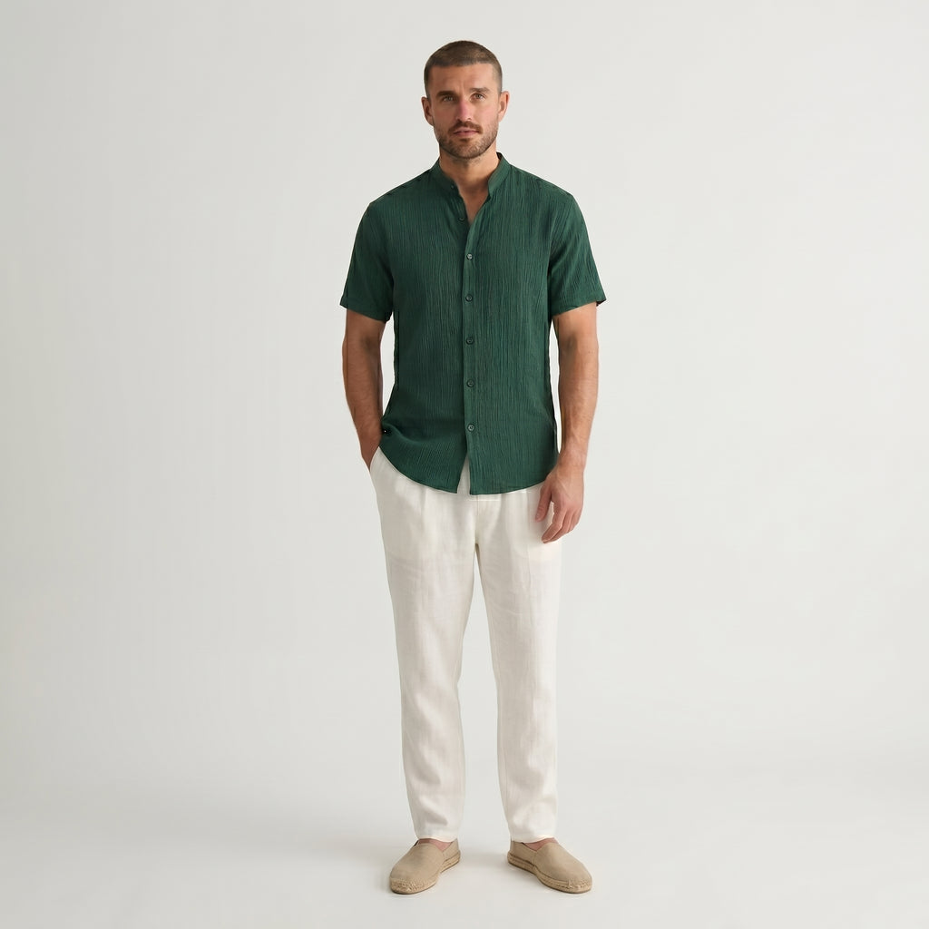 Montague Minimal Band Collar Shirt
