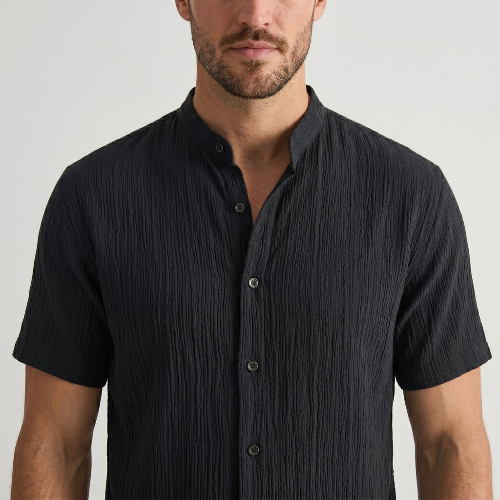 Montague Minimal Band Collar Shirt