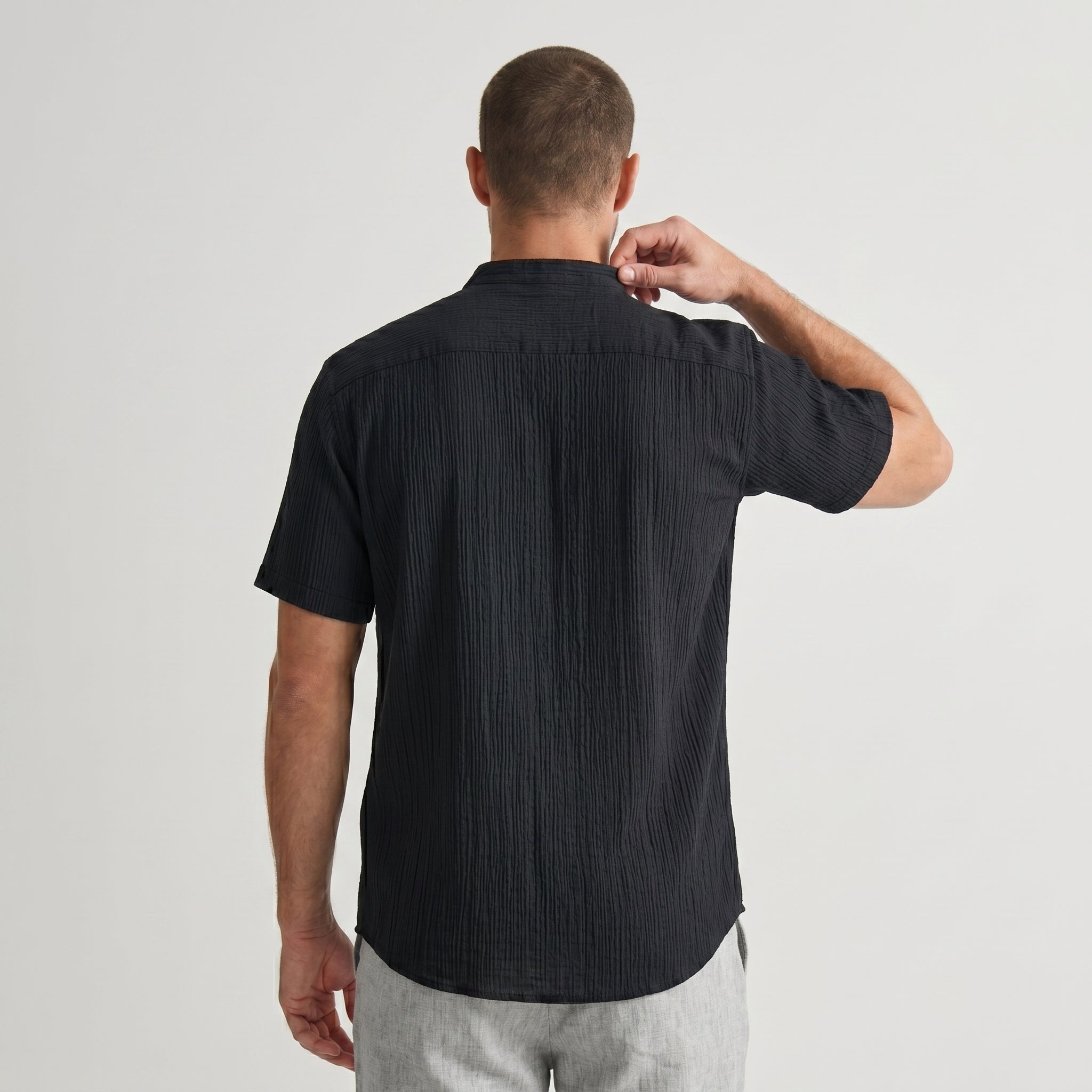 Montague Minimal Band Collar Shirt