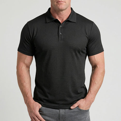 Capri Montague Textured Silk Polo Shirt Anti-Wrinkle
