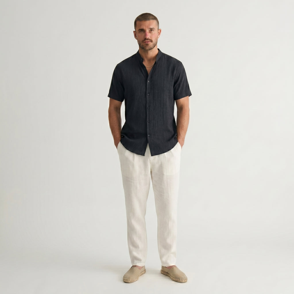 Montague Minimal Band Collar Shirt