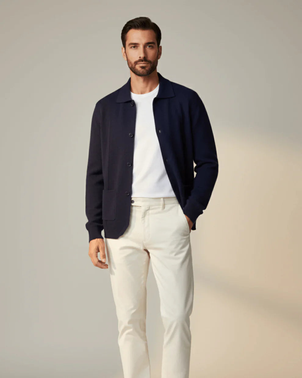 Rowell Cashmere Button Overshirt