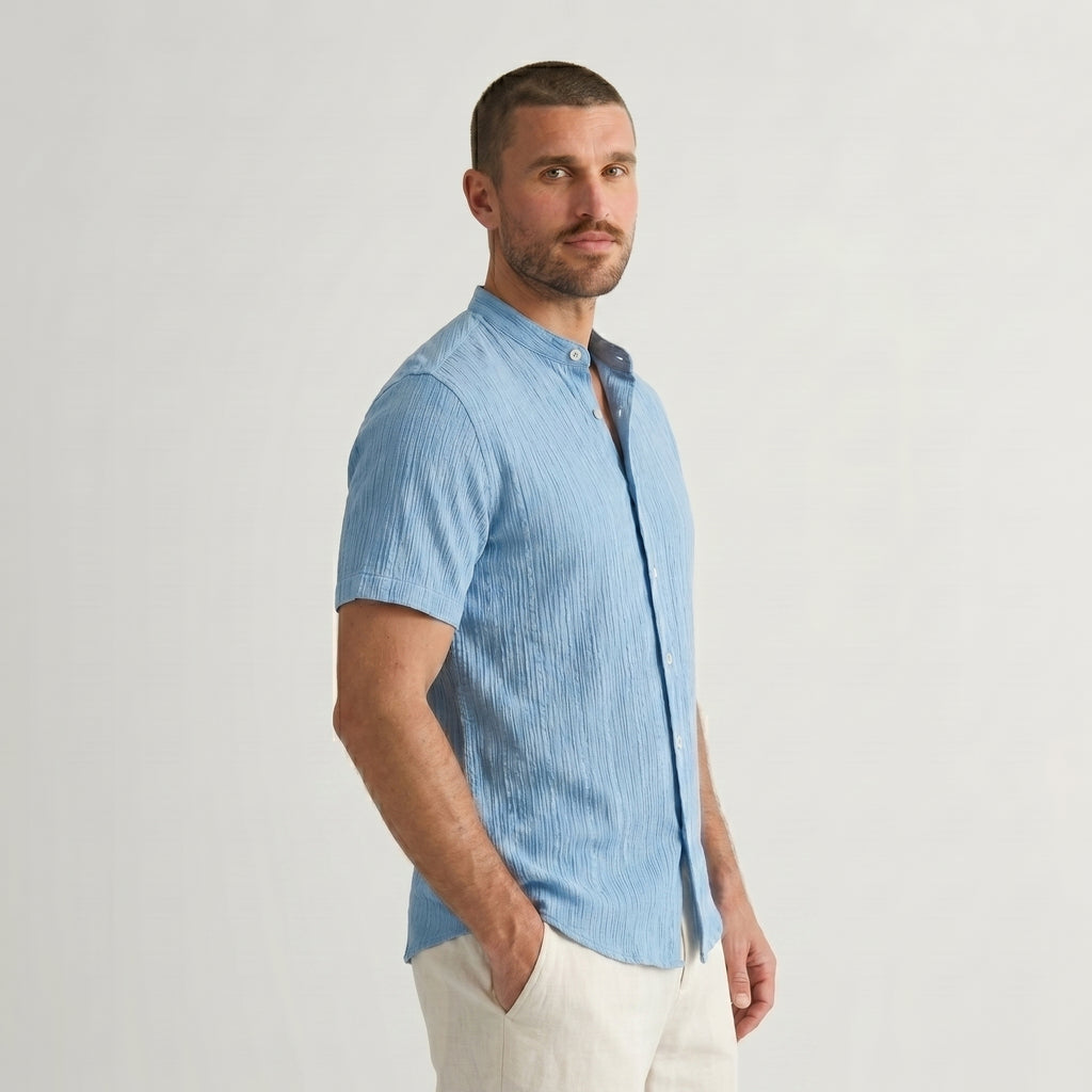 Montague Minimal Band Collar Shirt