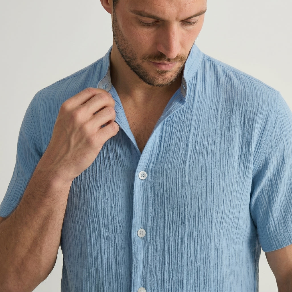 Montague Minimal Band Collar Shirt