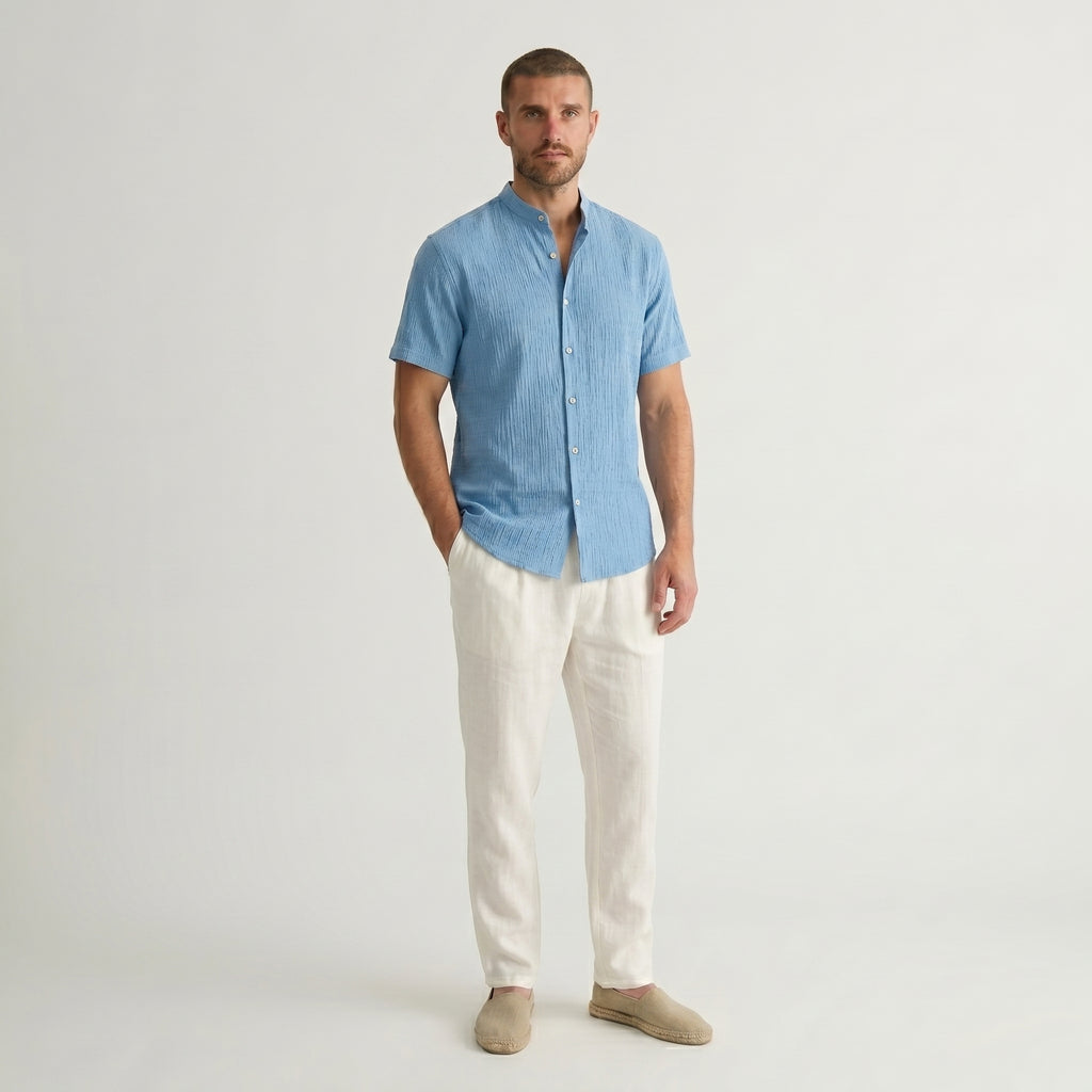 Montague Minimal Band Collar Shirt