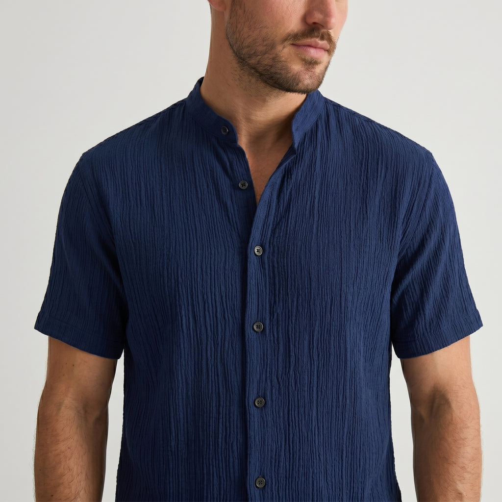 Montague Minimal Band Collar Shirt
