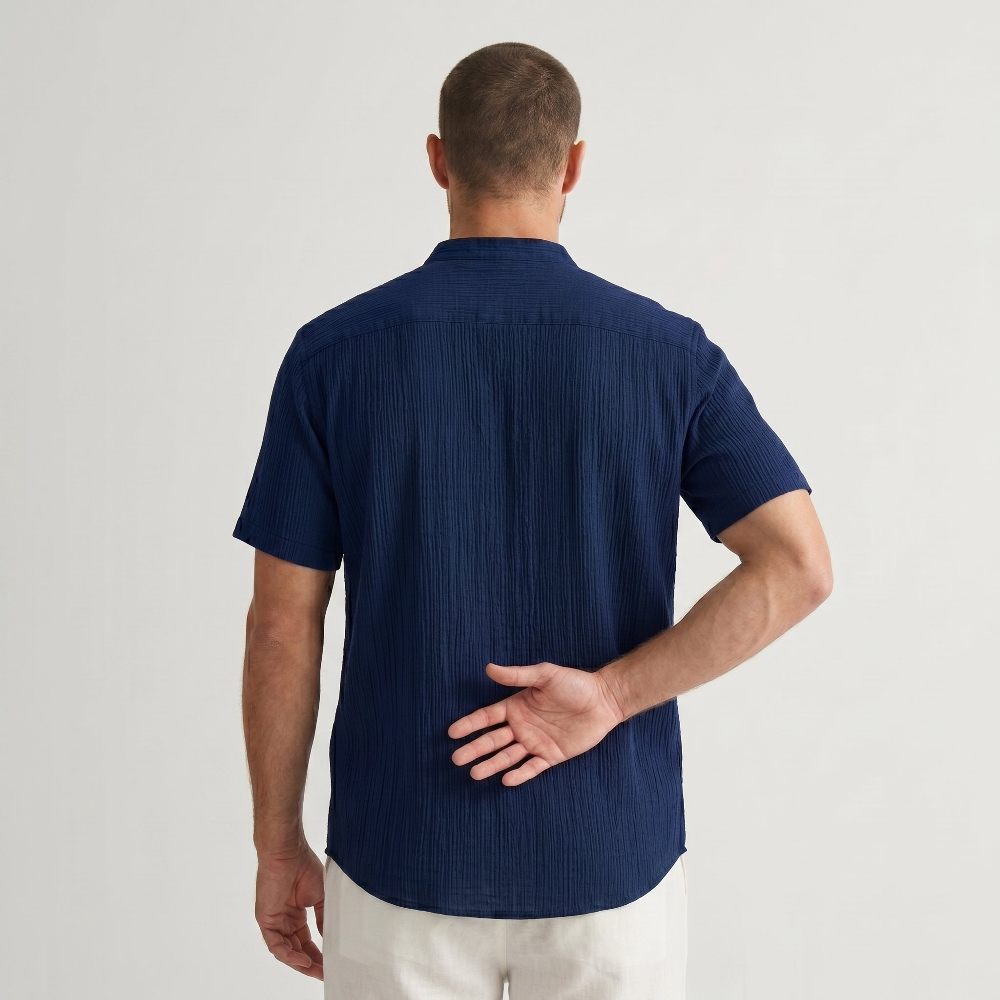 Montague Minimal Band Collar Shirt