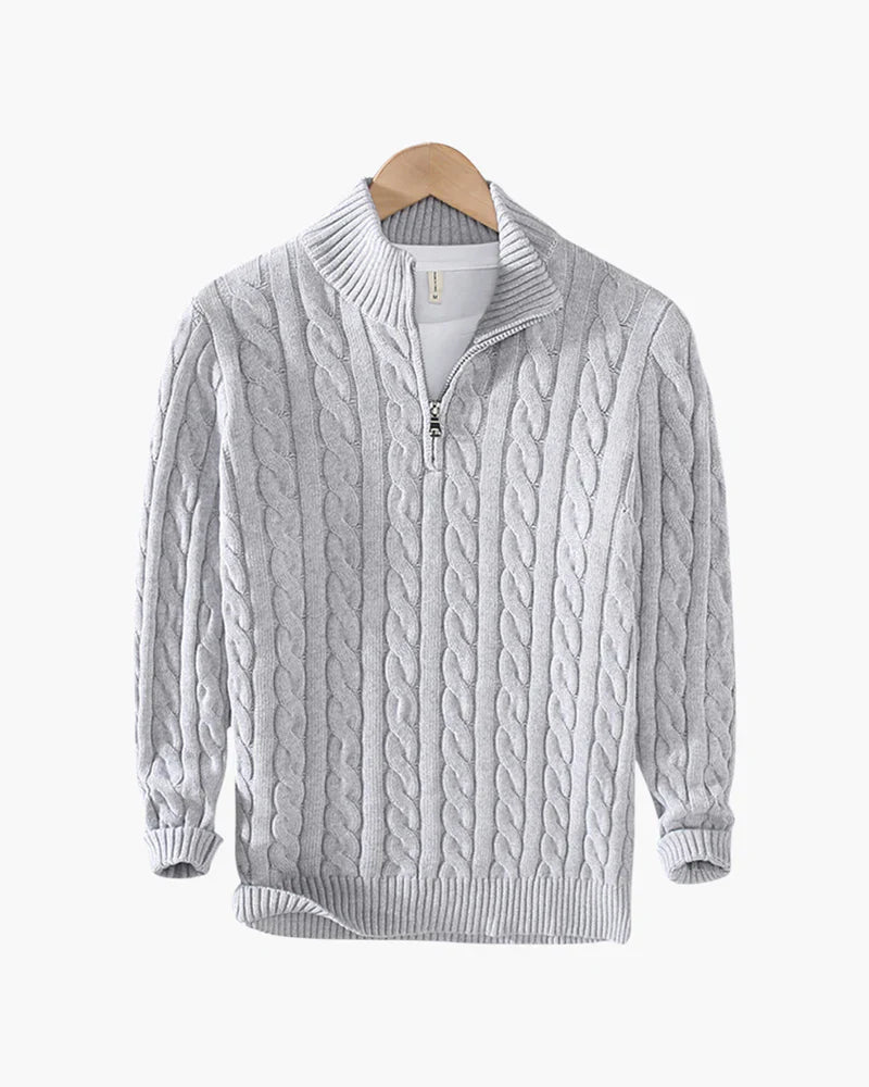Cable Knit Half-Zip