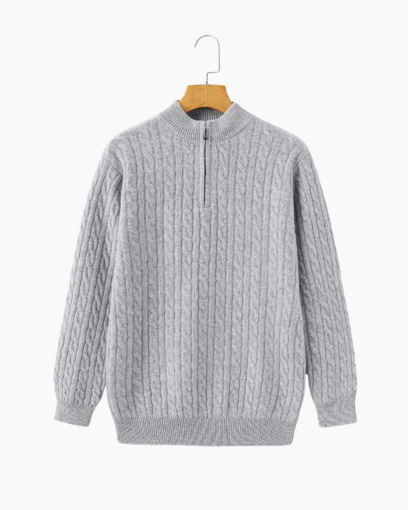 Rowell Cashmere Cable Half-Zip