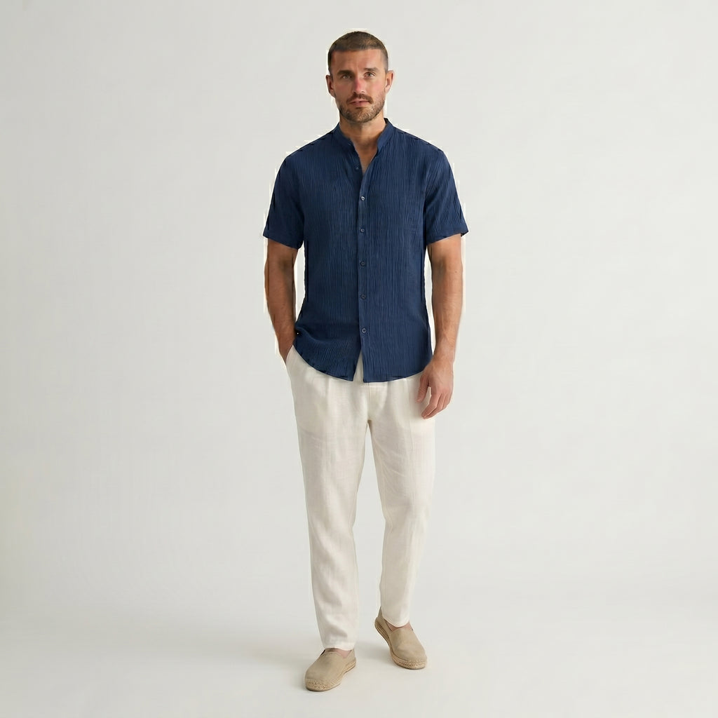 Montague Minimal Band Collar Shirt