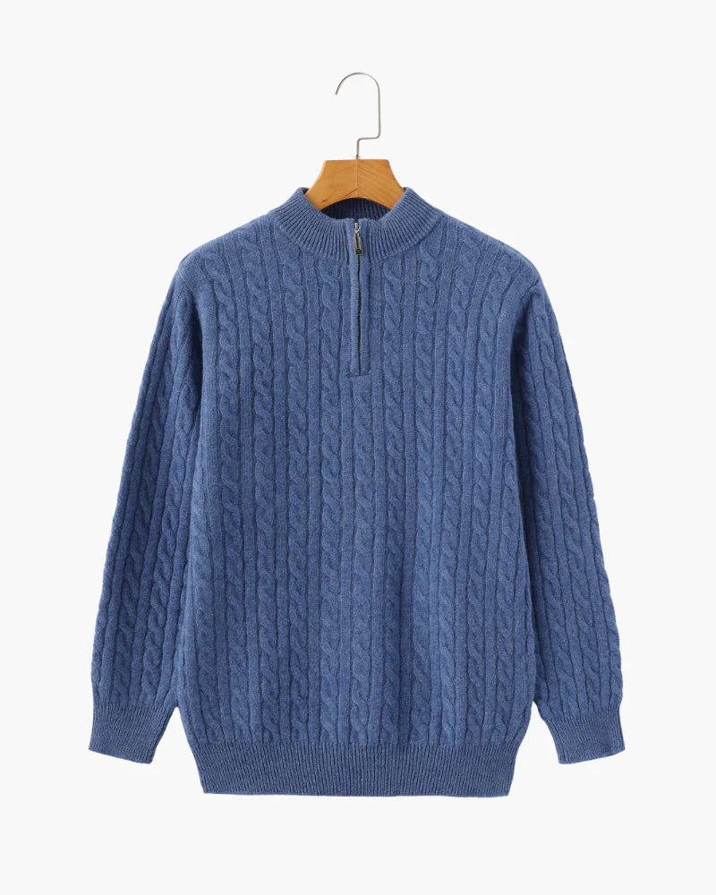 Rowell Cashmere Cable Half-Zip