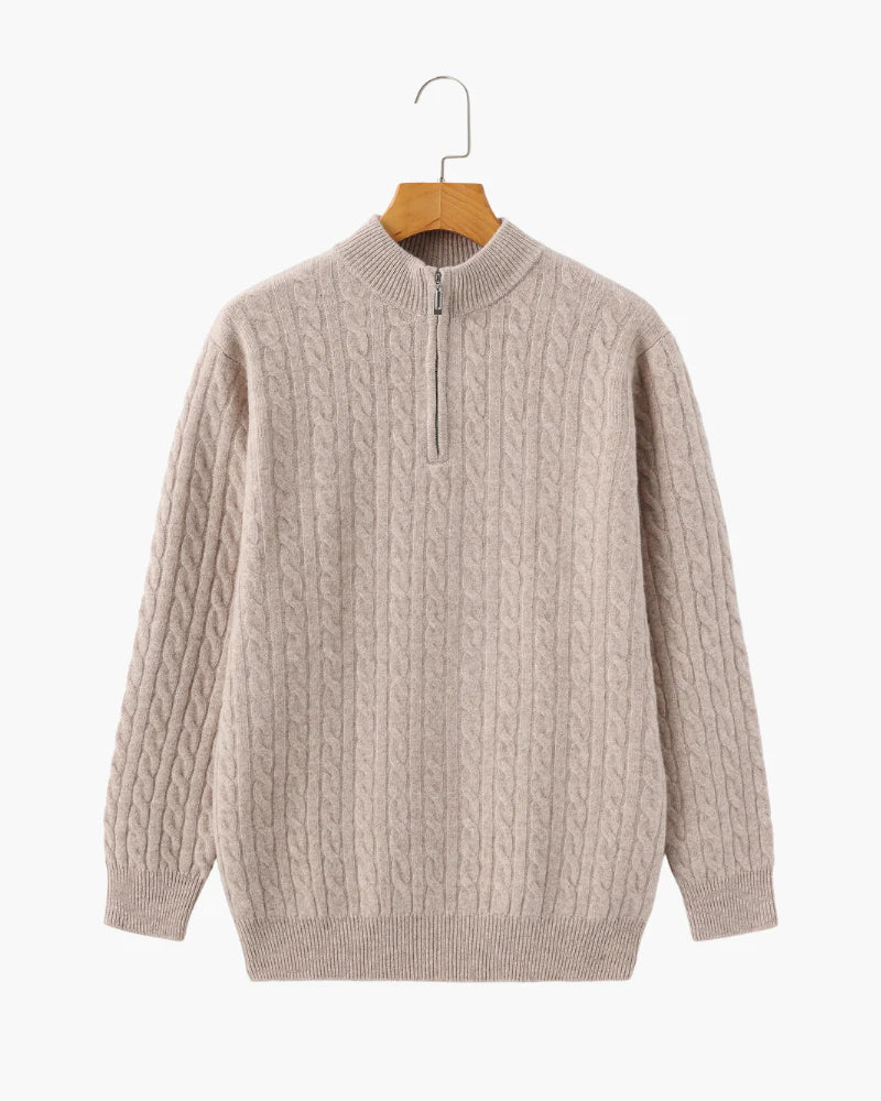 Rowell Cashmere Cable Half-Zip