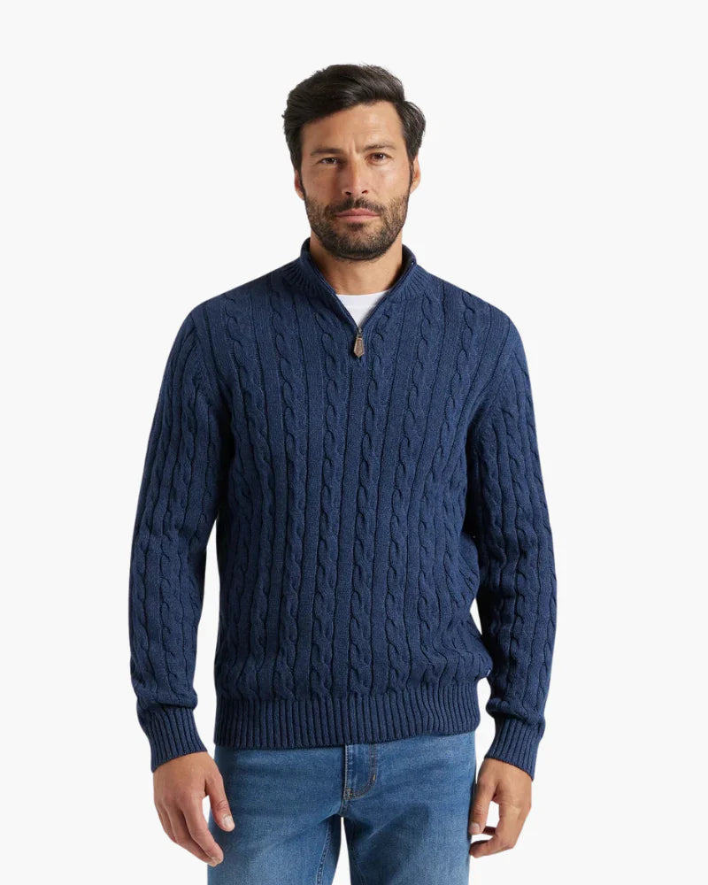 Cable Knit Half-Zip