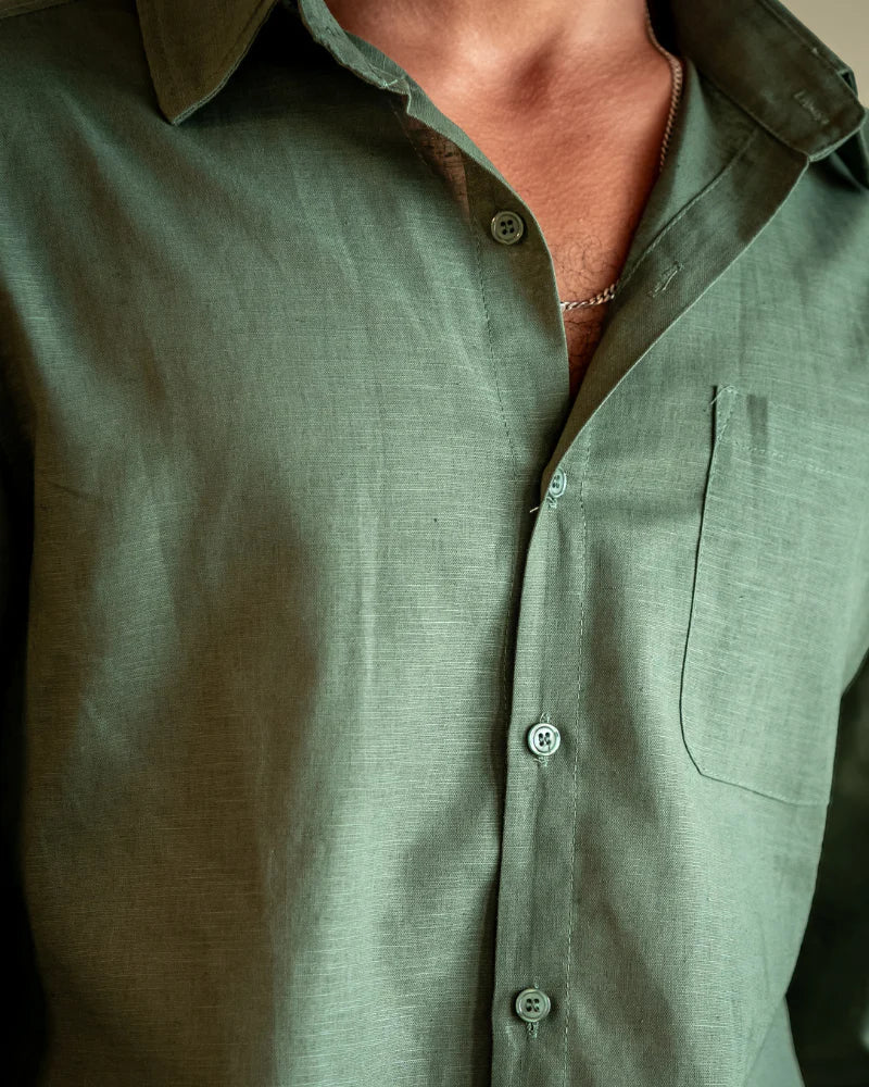 Rowell Classic Linen Shirt Long-sleeve