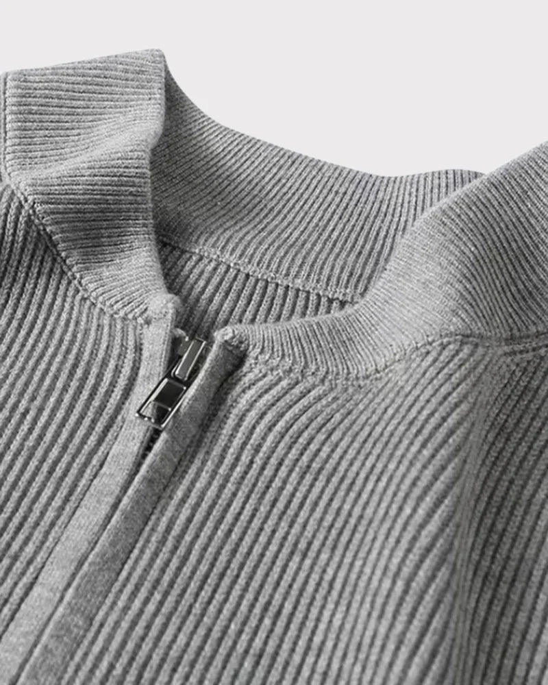 Rowell Rib Knit Zip Cardigan