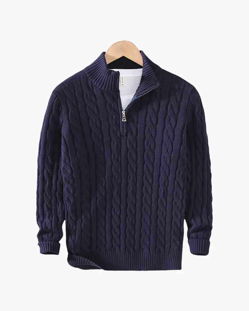 Cable Knit Half-Zip