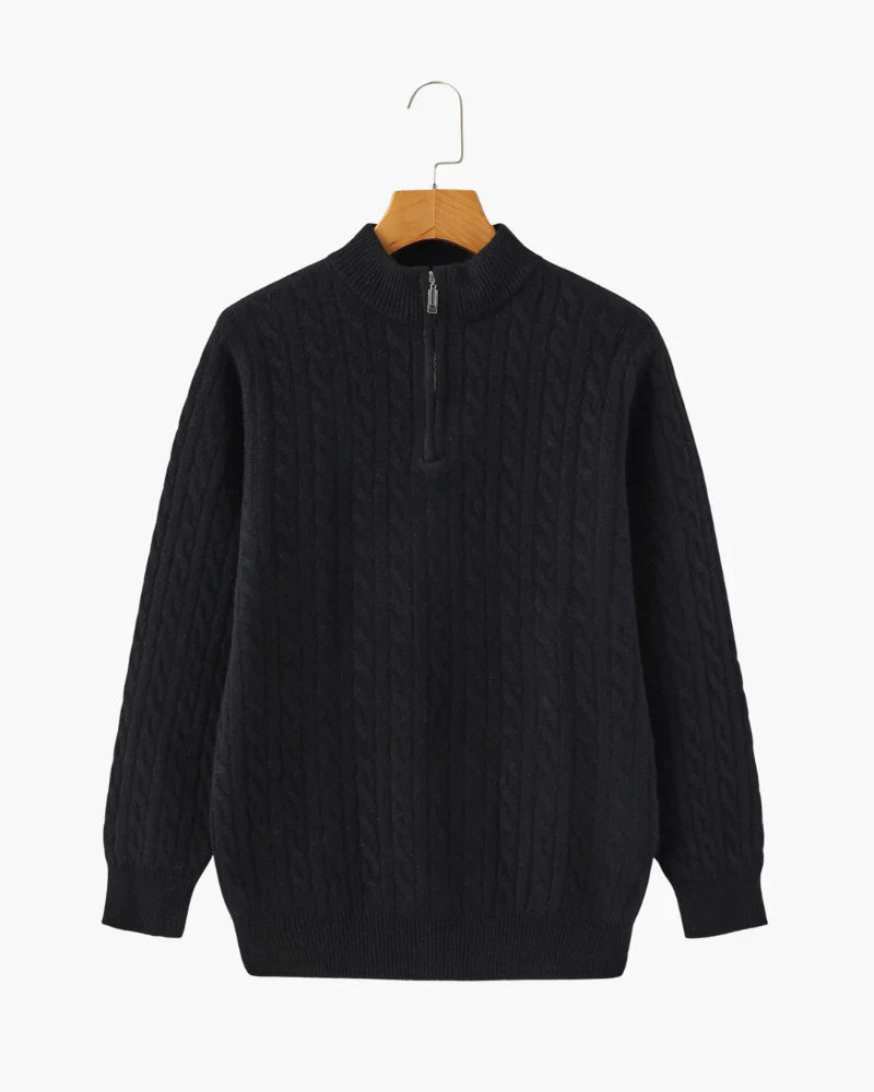 Rowell Cashmere Cable Half-Zip