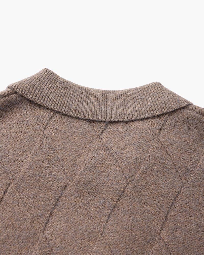 Rowell Diamond Knit Zip Cardigan