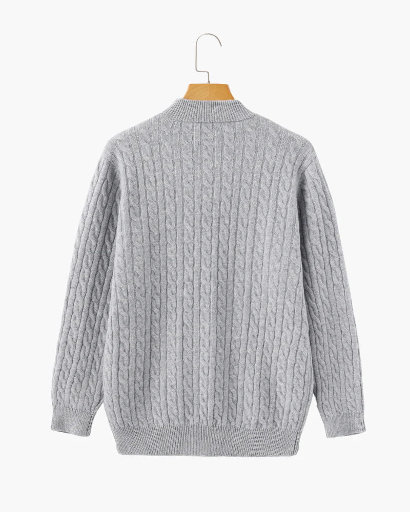 Rowell Cashmere Cable Half-Zip