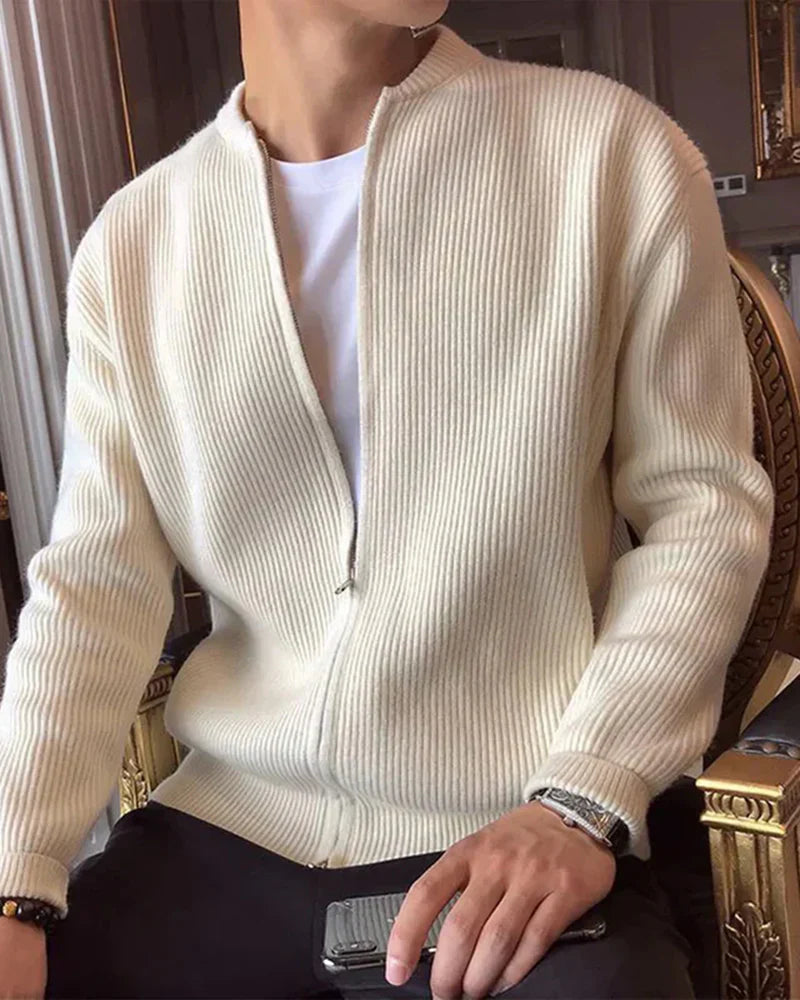 Rowell Rib Knit Zip Cardigan