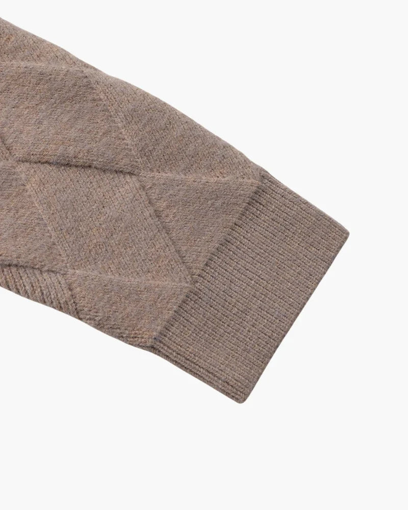 Rowell Diamond Knit Zip Cardigan