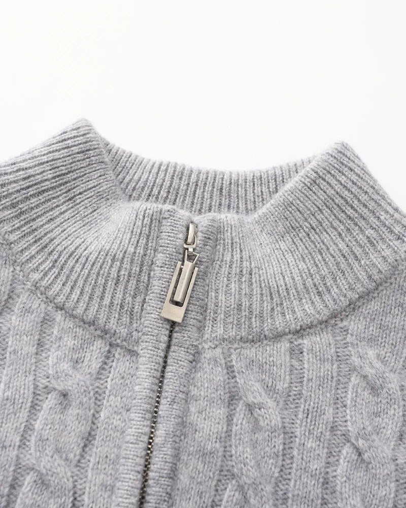 Rowell Cashmere Cable Half-Zip