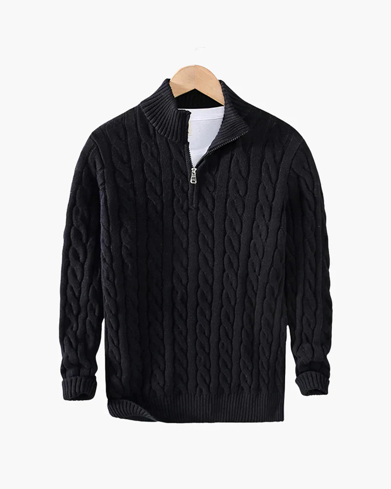 Cable Knit Half-Zip