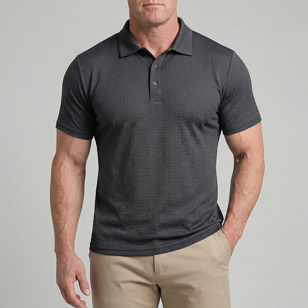 Capri Montague Textured Silk Polo Shirt Anti-Wrinkle