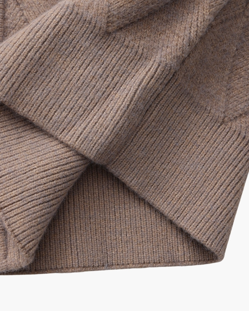 Rowell Diamond Knit Zip Cardigan