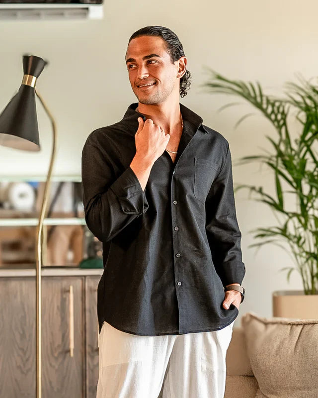 Rowell Classic Linen Shirt Long-sleeve
