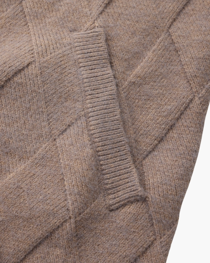 Rowell Diamond Knit Zip Cardigan