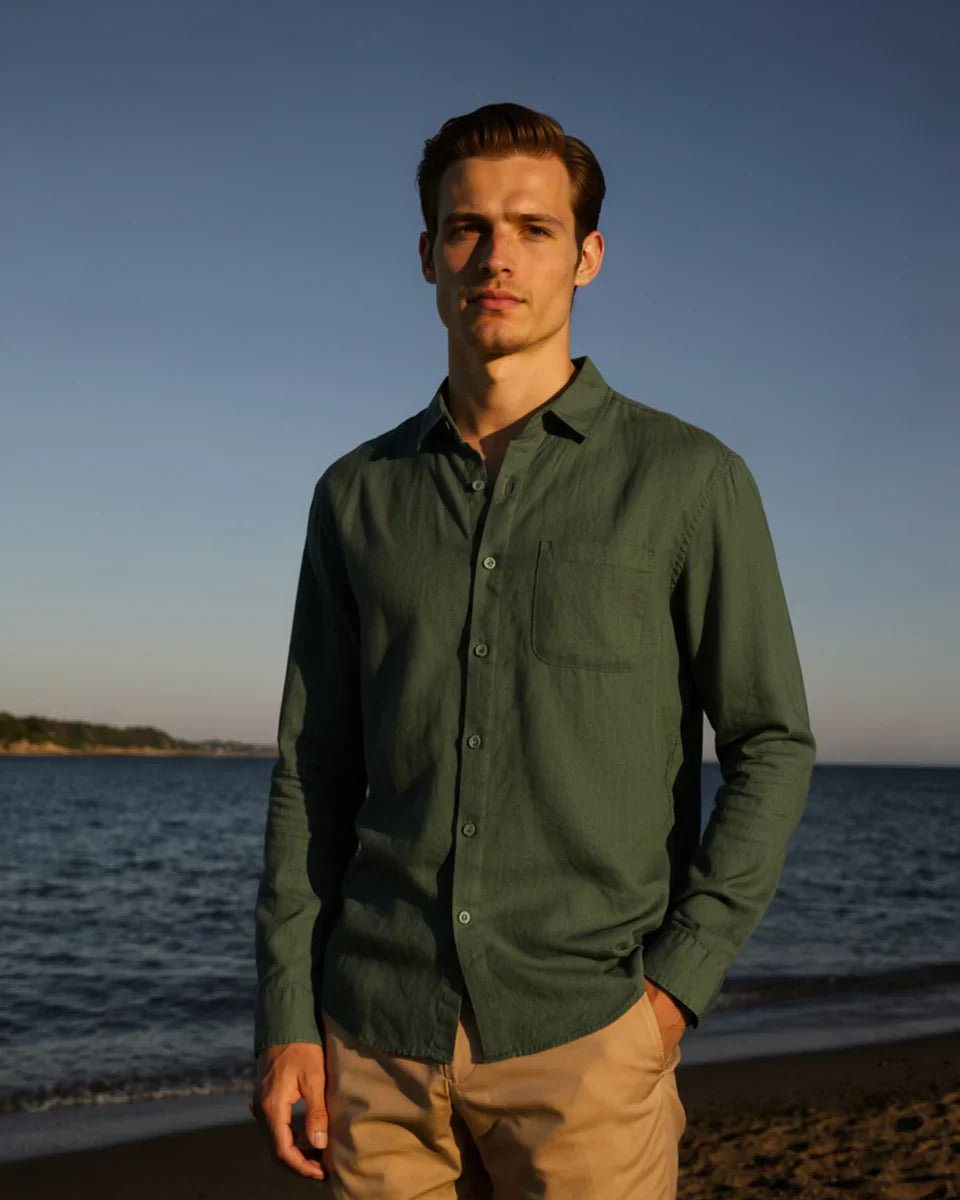 Rowell Classic Linen Shirt Long-sleeve