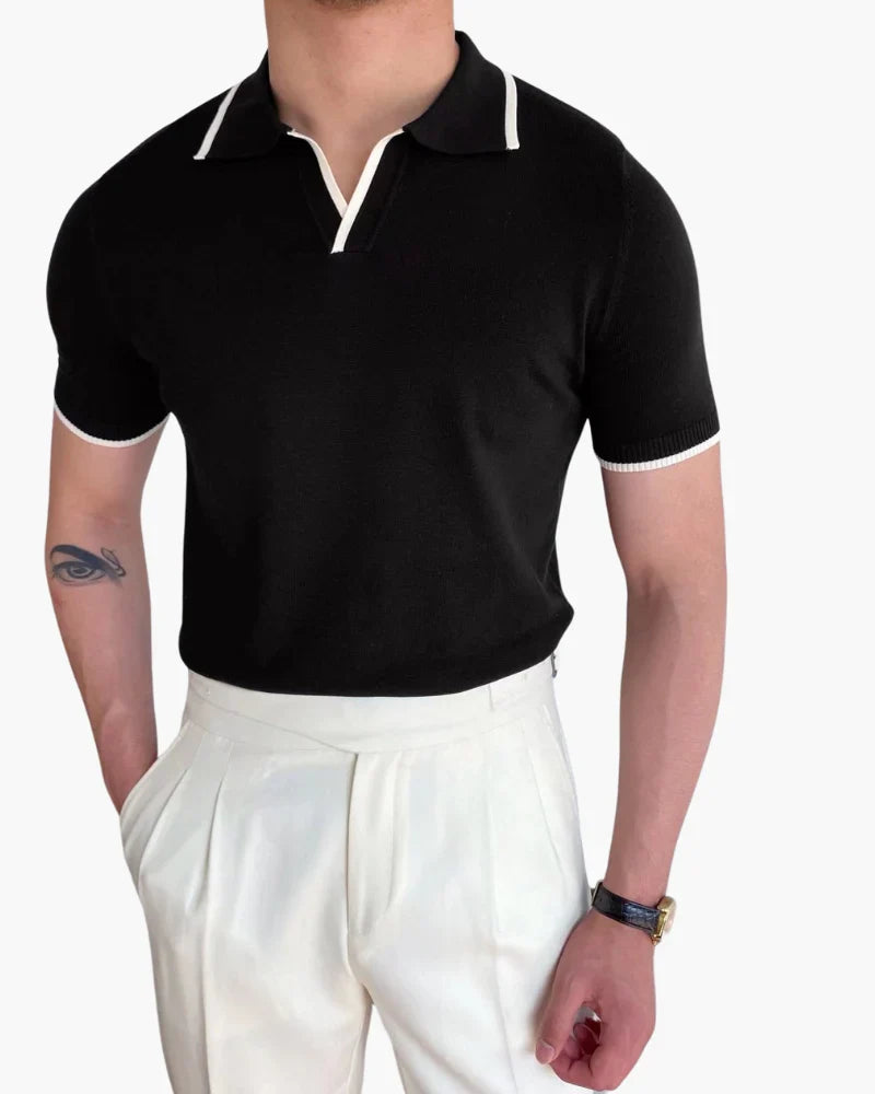 Contrast Edge Knit Polo