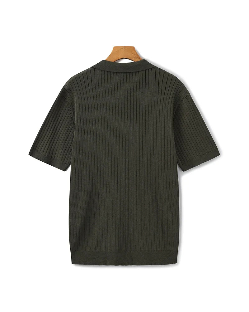 Premium Ribbed Knit Polo