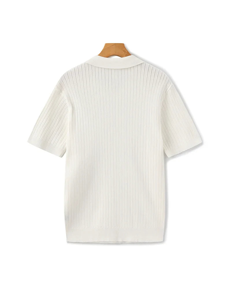 Premium Ribbed Knit Polo