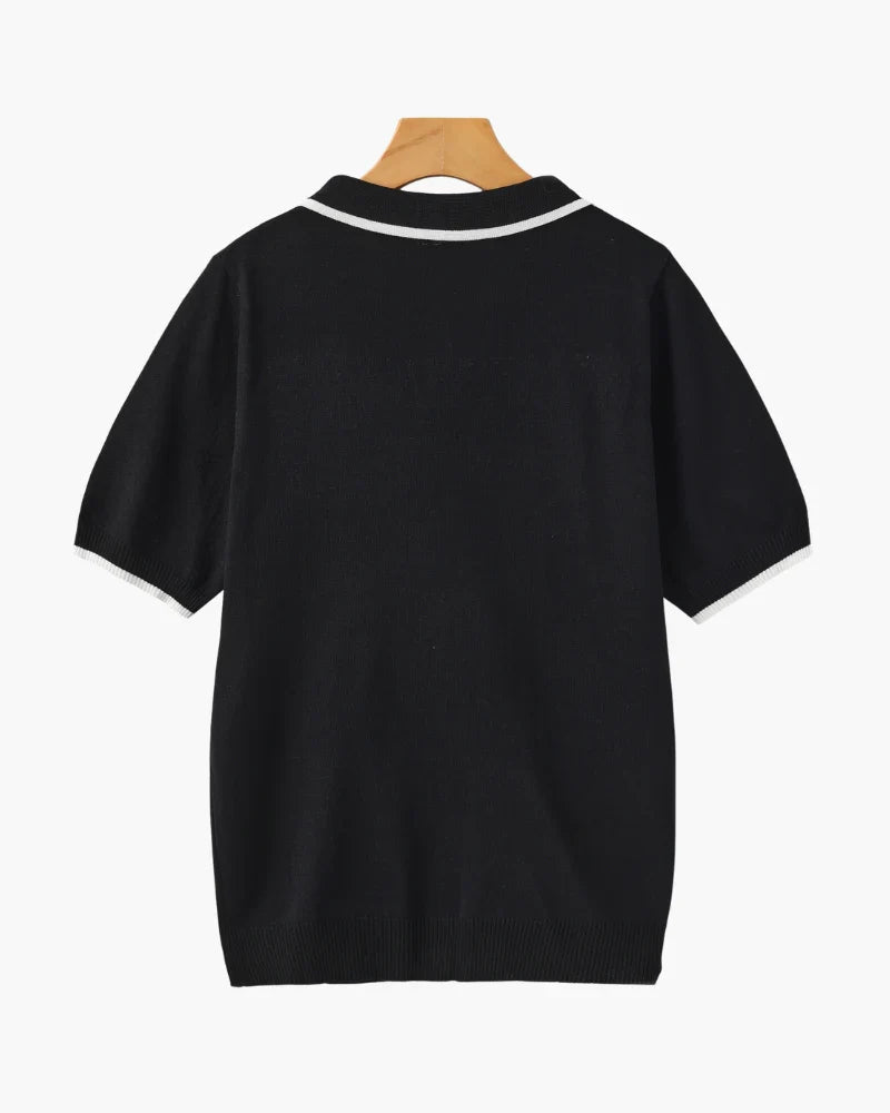 Contrast Edge Knit Polo