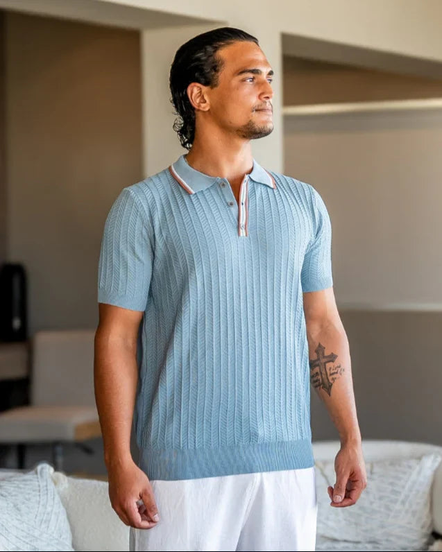 Rowell Cable Knit Polo