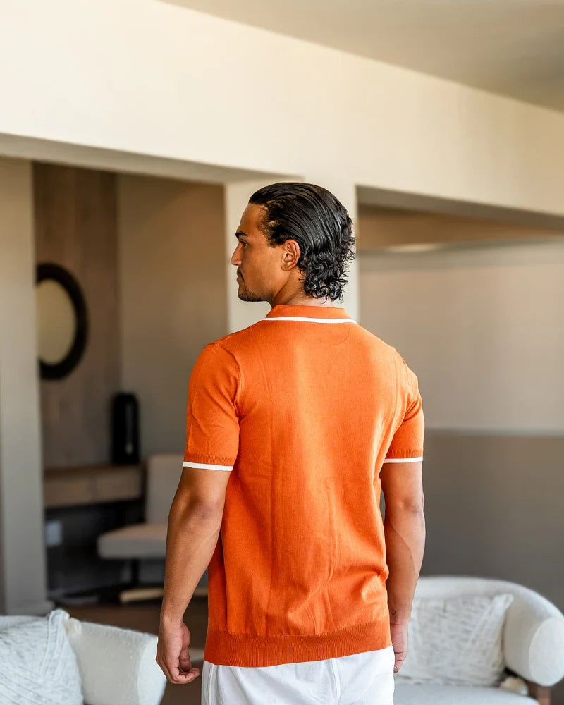 Contrast Edge Knit Polo