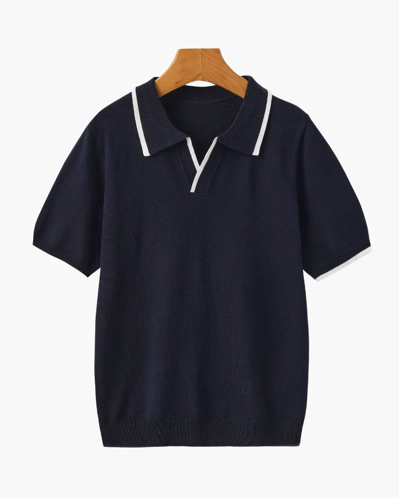 Contrast Edge Knit Polo