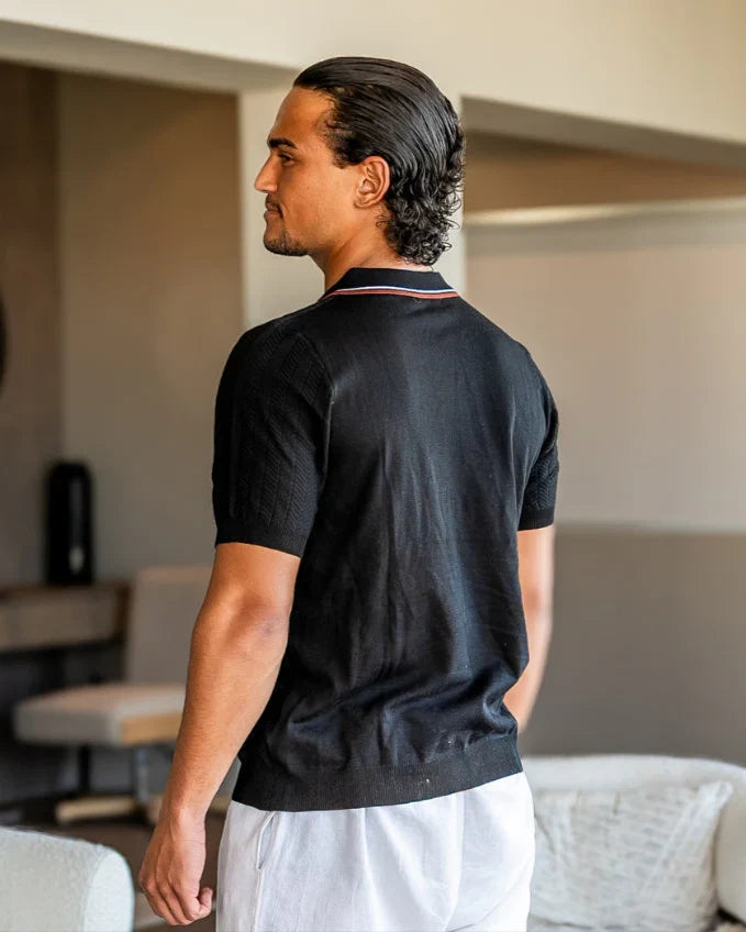 Rowell Cable Knit Polo