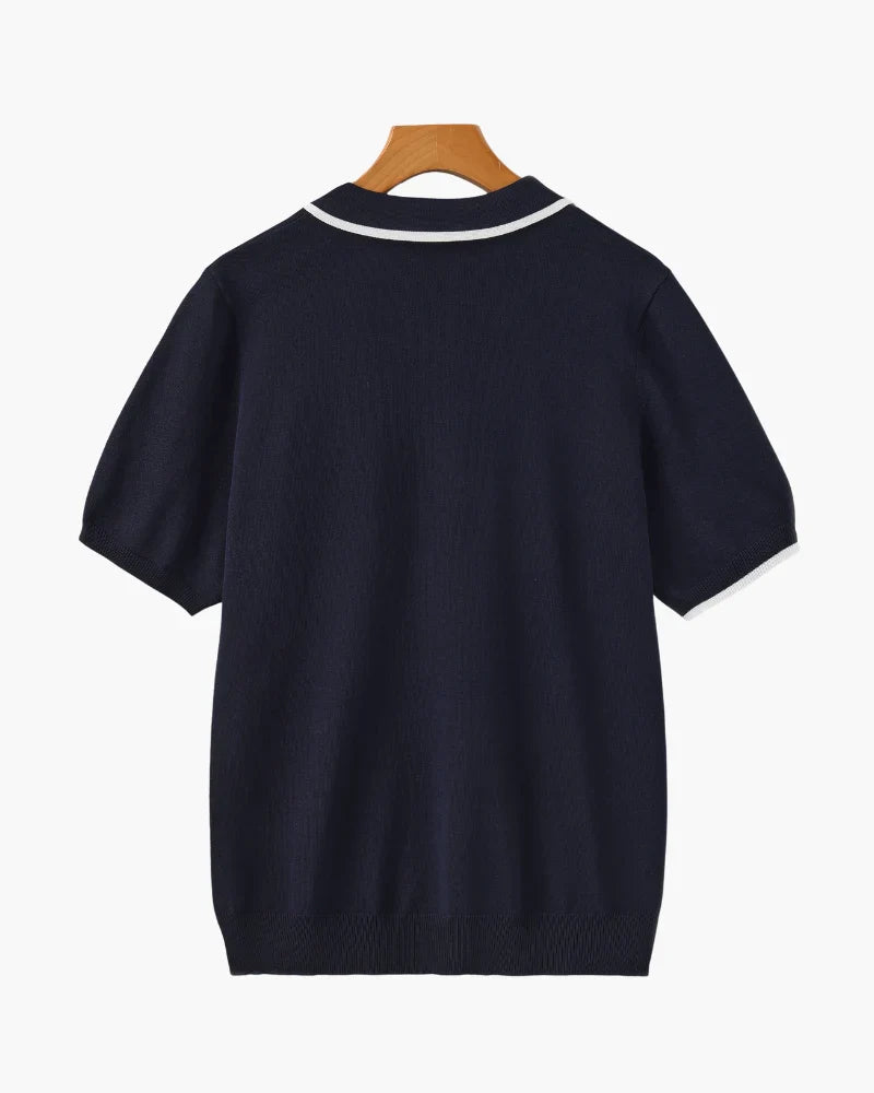 Contrast Edge Knit Polo