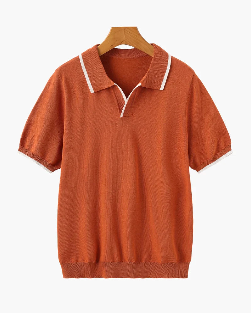 Contrast Edge Knit Polo
