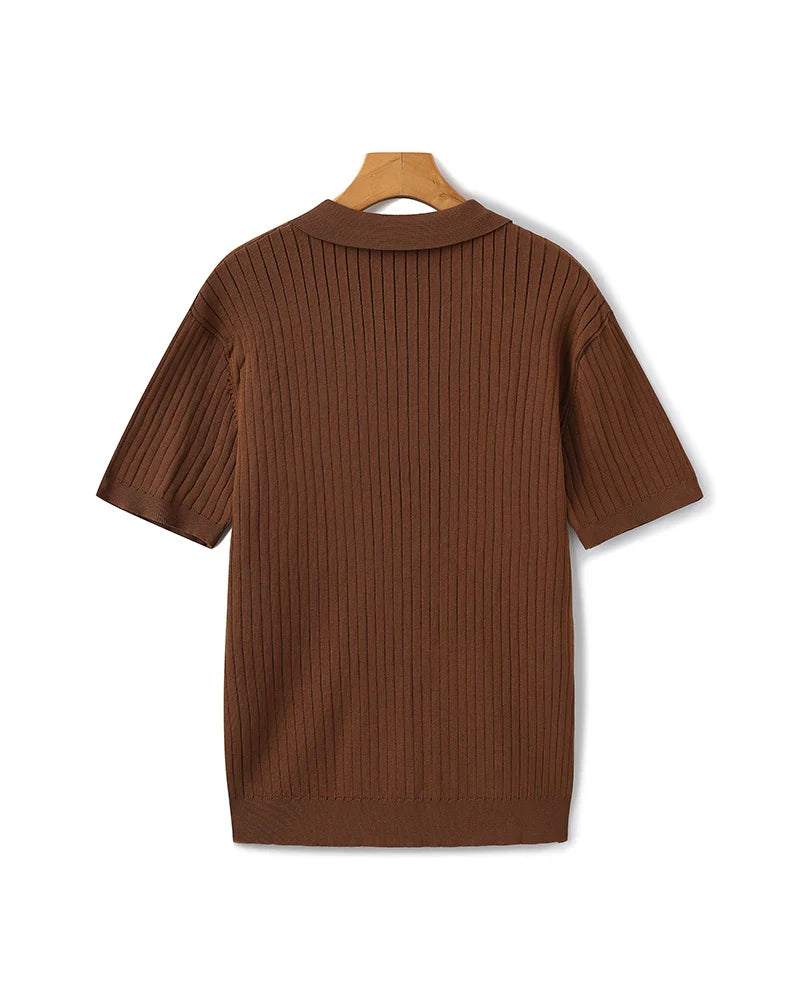 Premium Ribbed Knit Polo