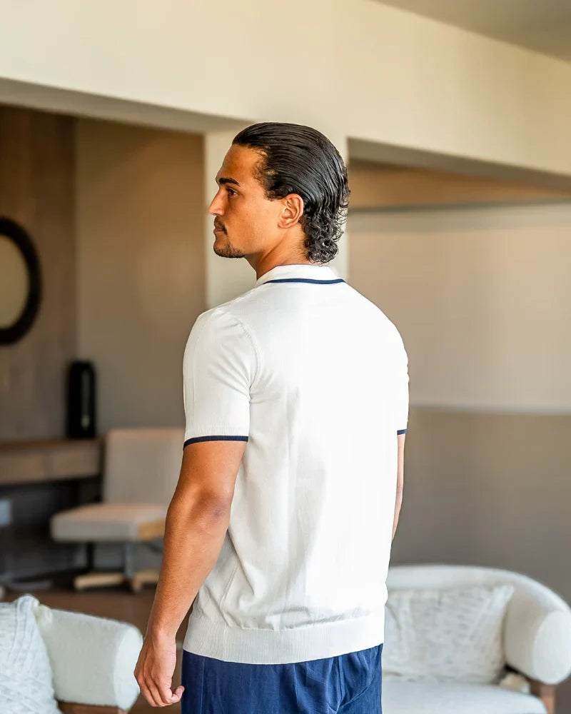 Contrast Edge Knit Polo