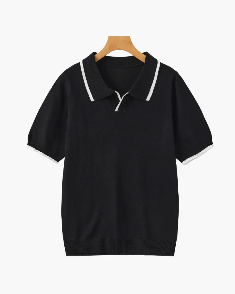 Contrast Edge Knit Polo