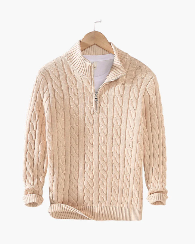 Cable Knit Half-Zip