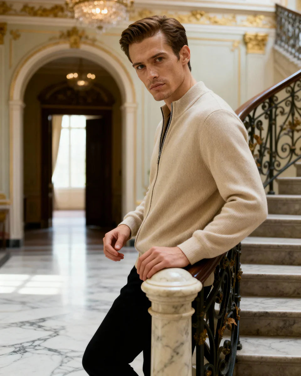 Rowell Cashmere Zip Cardigan