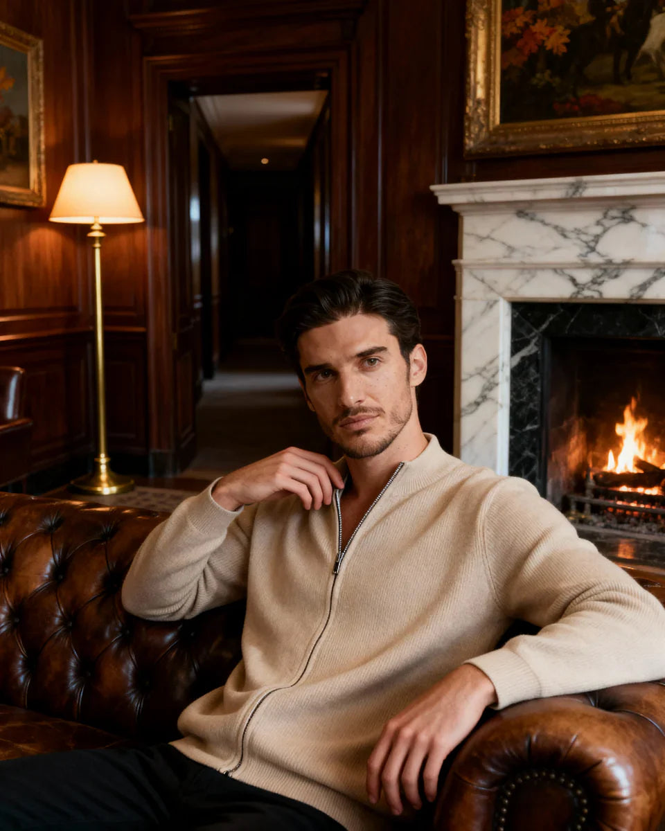 Rowell Cashmere Zip Cardigan