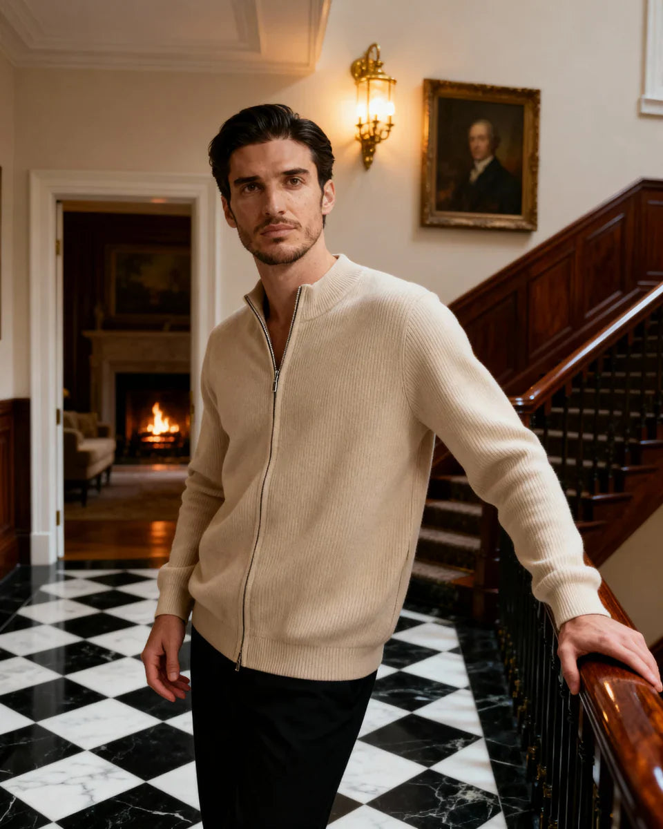 Rowell Cashmere Zip Cardigan