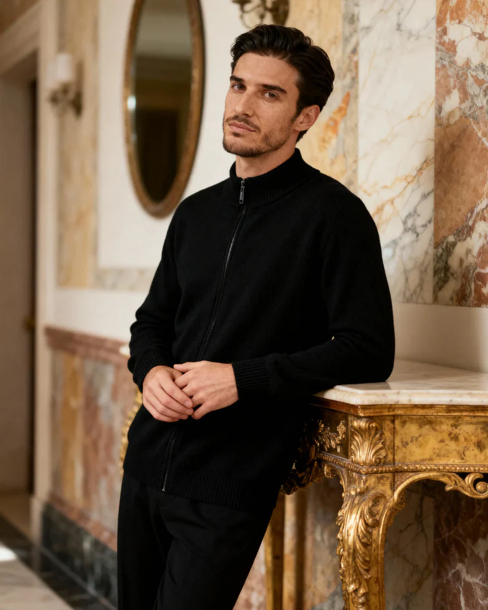 Rowell Cashmere Zip Cardigan
